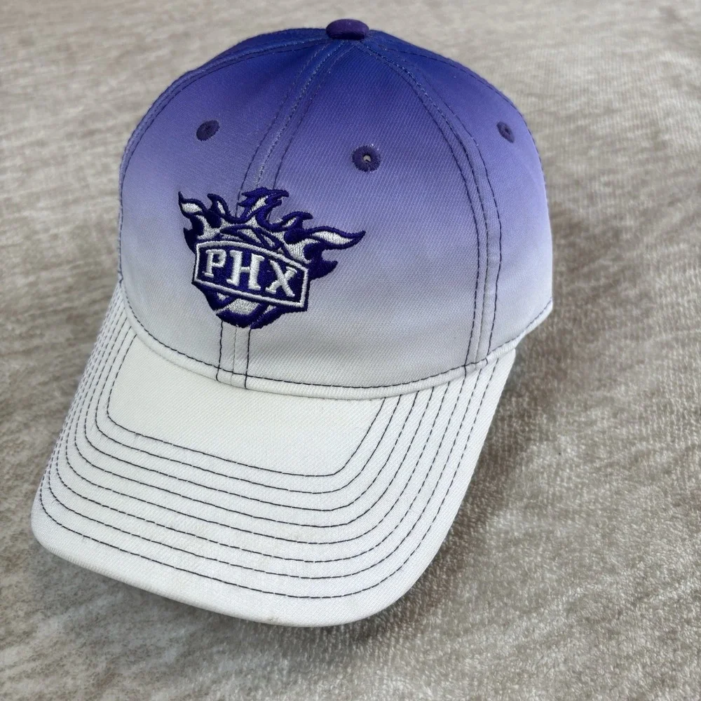 VTG Phoenix‎ Suns Adidas Women NBA Ombre White Purple Bling Logo Y2K Cap Hat